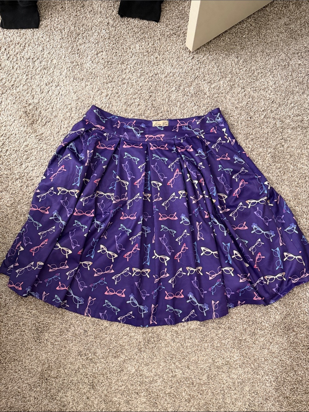 UK 18 Lindy Bop Purple Glasses Swing Skirt